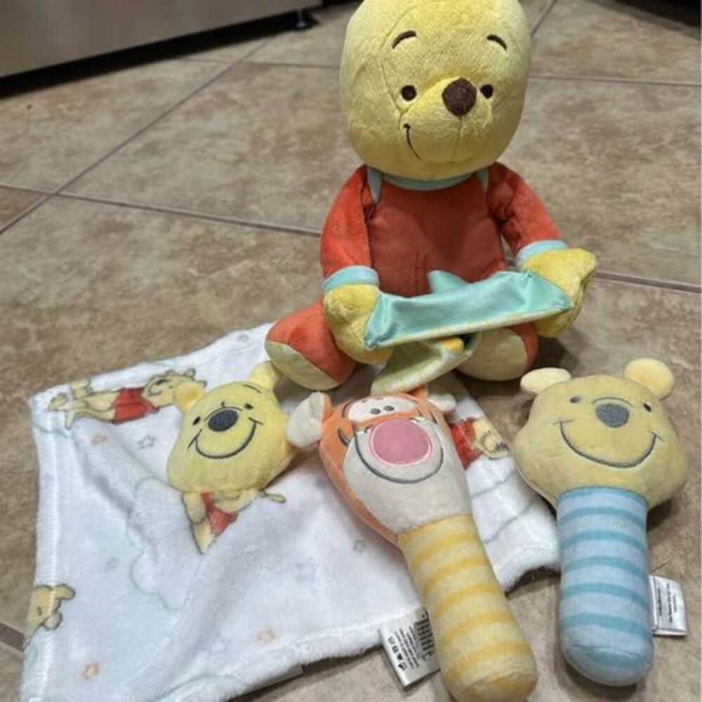 Winnie the Pooh Interactive Peekaboo Plush & Baby Toy Lot